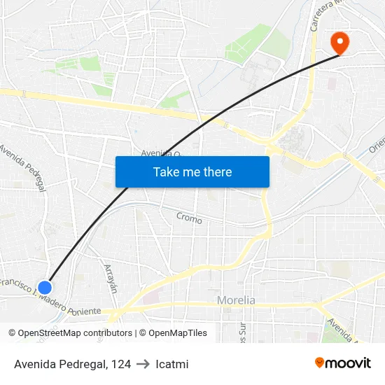 Avenida Pedregal, 124 to Icatmi map