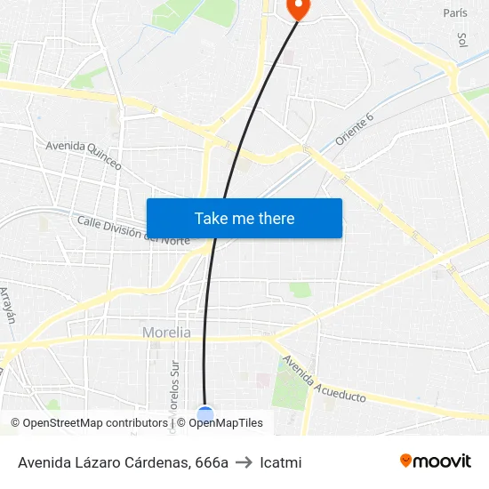 Avenida Lázaro Cárdenas, 666a to Icatmi map