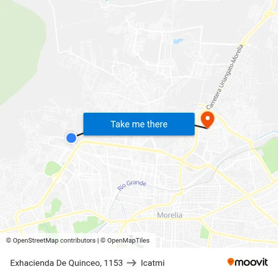 Exhacienda De Quinceo, 1153 to Icatmi map