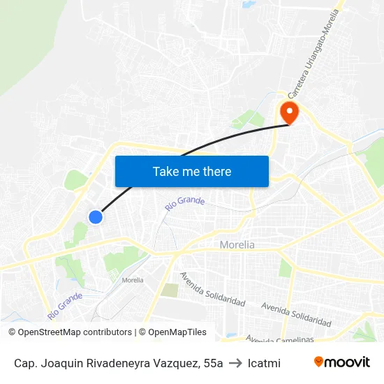 Cap. Joaquin Rivadeneyra Vazquez, 55a to Icatmi map