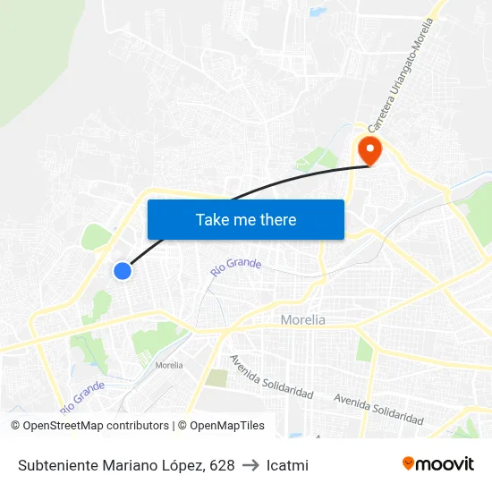 Subteniente Mariano López, 628 to Icatmi map
