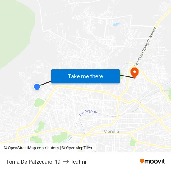 Toma De Pátzcuaro, 19 to Icatmi map