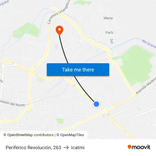 Periférico Revolución, 263 to Icatmi map