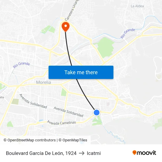 Boulevard García De León, 1924 to Icatmi map
