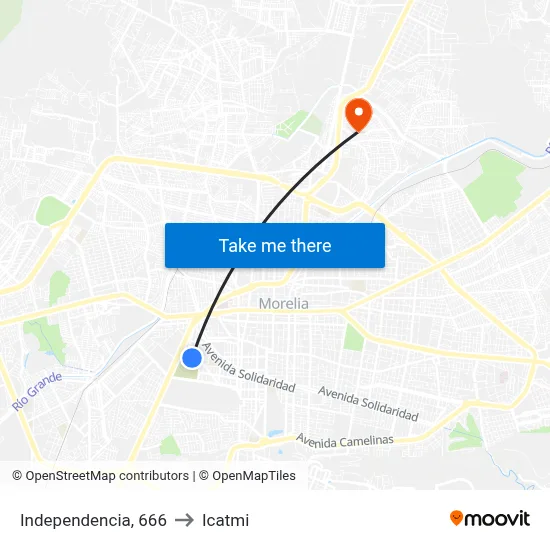 Independencia, 666 to Icatmi map