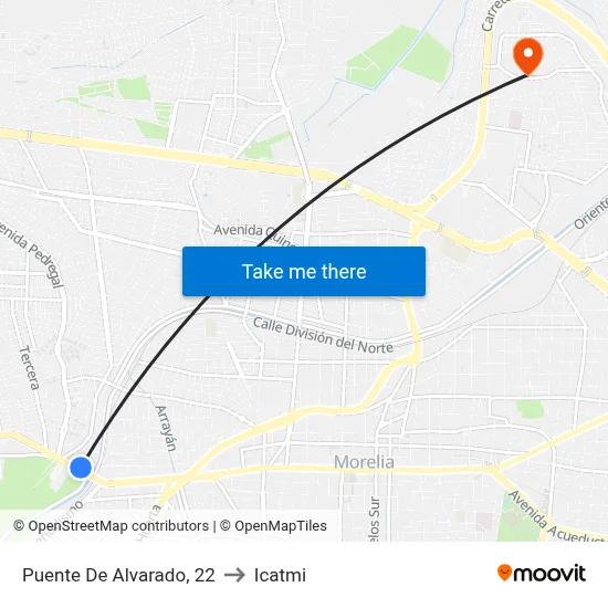 Puente De Alvarado, 22 to Icatmi map