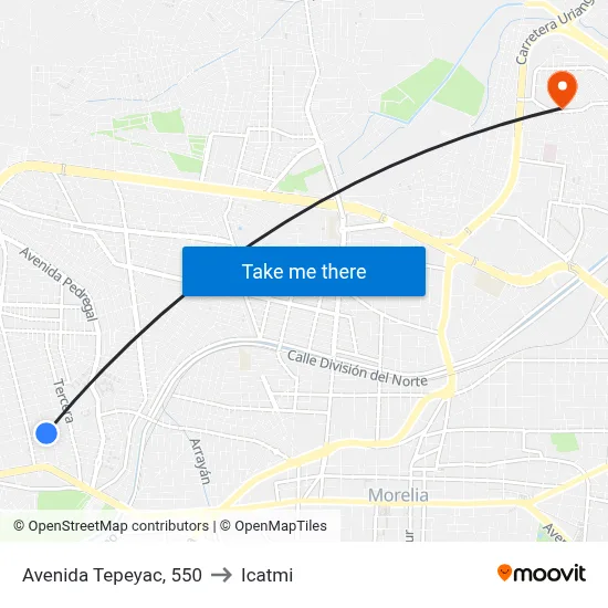 Avenida Tepeyac, 550 to Icatmi map