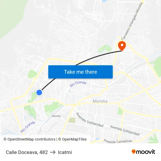 Calle Doceava, 482 to Icatmi map