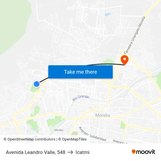 Avenida Leandro Valle, 548 to Icatmi map