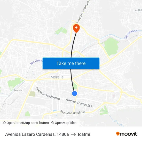 Avenida Lázaro Cárdenas, 1480a to Icatmi map