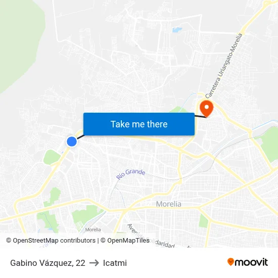 Gabino Vázquez, 22 to Icatmi map