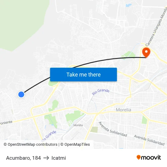 Acumbaro, 184 to Icatmi map