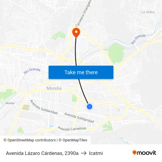 Avenida Lázaro Cárdenas, 2390a to Icatmi map