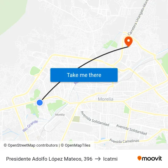 Presidente Adolfo López Mateos, 396 to Icatmi map