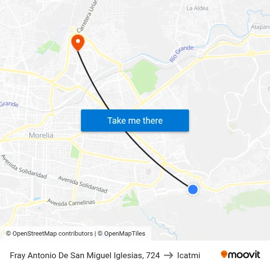 Fray Antonio De San Miguel Iglesias, 724 to Icatmi map