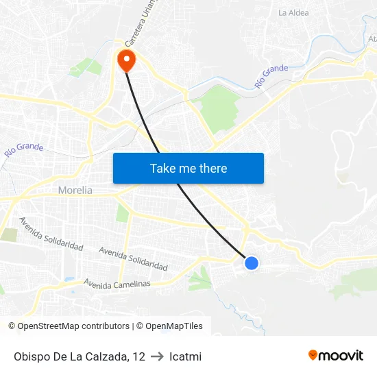 Obispo De La Calzada, 12 to Icatmi map