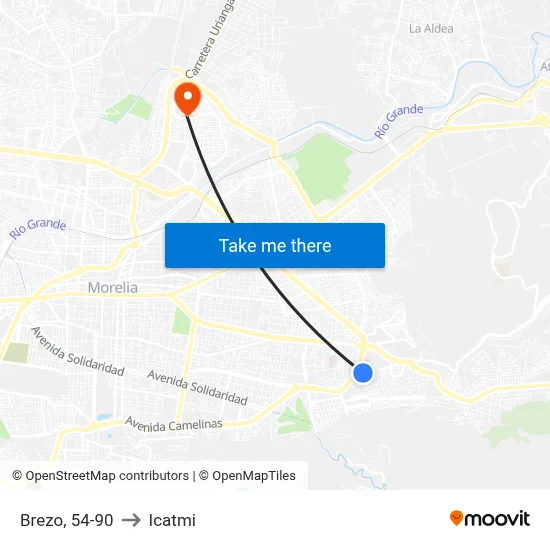 Brezo, 54-90 to Icatmi map