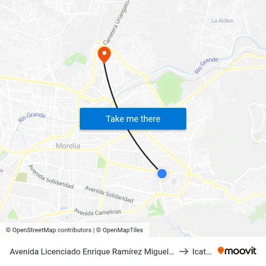 Avenida Licenciado Enrique Ramírez Miguel, 107 to Icatmi map