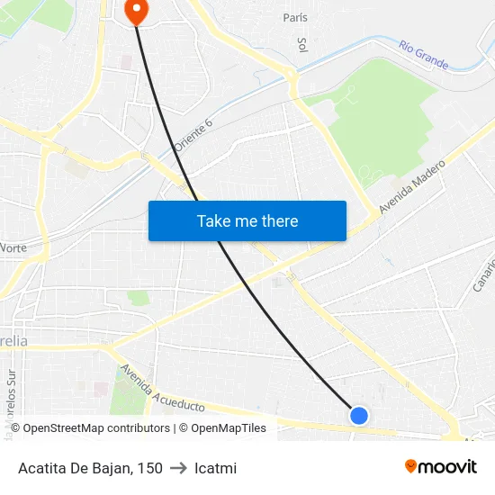 Acatita De Bajan, 150 to Icatmi map