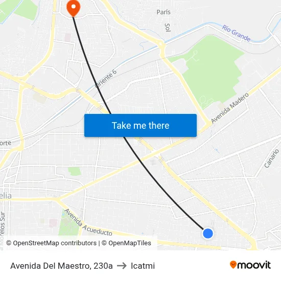 Avenida Del Maestro, 230a to Icatmi map
