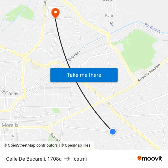 Calle De Bucareli, 1708a to Icatmi map
