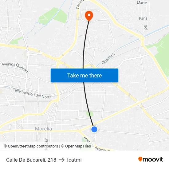 Calle De Bucareli, 218 to Icatmi map