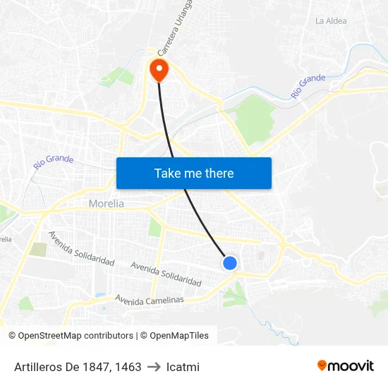 Artilleros De 1847, 1463 to Icatmi map