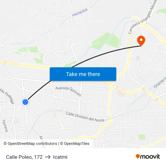 Calle Poleo, 172 to Icatmi map