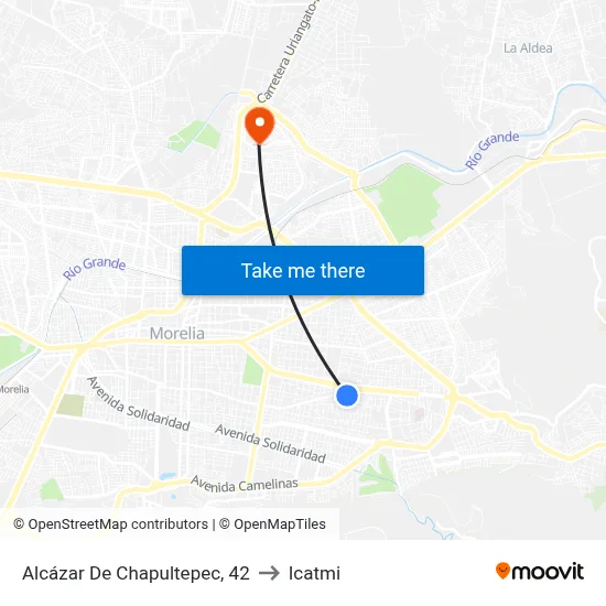 Alcázar De Chapultepec, 42 to Icatmi map