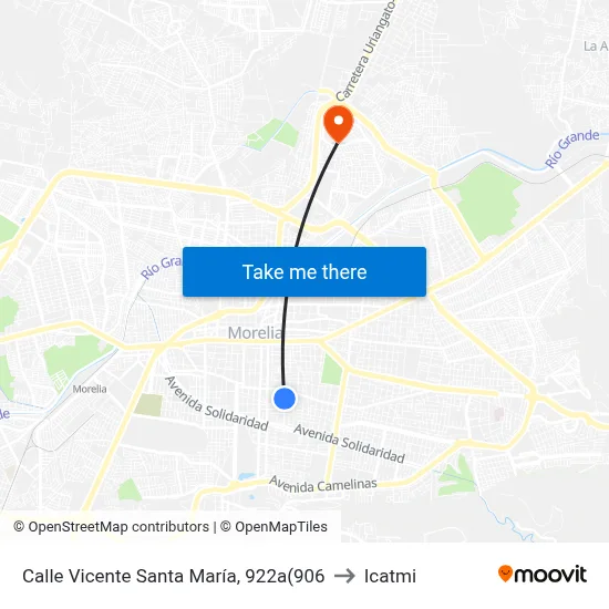 Calle Vicente Santa María, 922a(906 to Icatmi map