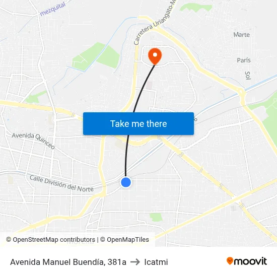 Avenida Manuel Buendía, 381a to Icatmi map