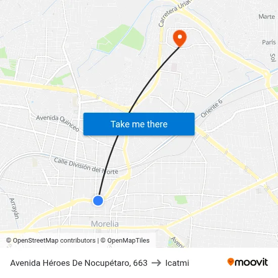 Avenida Héroes De Nocupétaro, 663 to Icatmi map