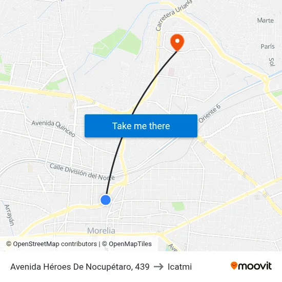 Avenida Héroes De Nocupétaro, 439 to Icatmi map