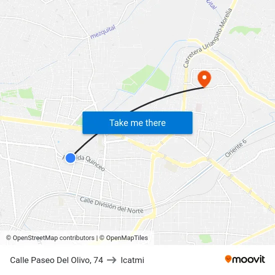 Calle Paseo Del Olivo, 74 to Icatmi map