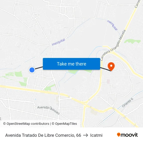 Avenida Tratado De Libre Comercio, 66 to Icatmi map