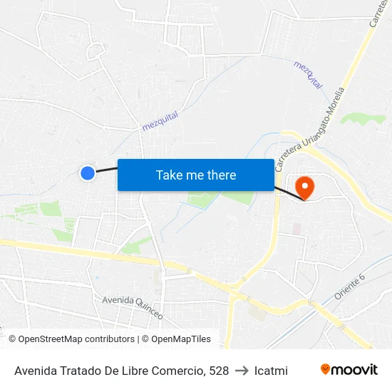 Avenida Tratado De Libre Comercio, 528 to Icatmi map