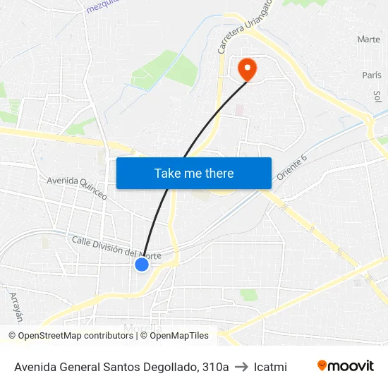 Avenida General Santos Degollado, 310a to Icatmi map