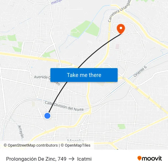 Prolongación De Zinc, 749 to Icatmi map