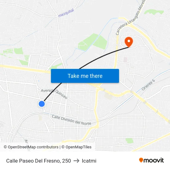 Calle Paseo Del Fresno, 250 to Icatmi map