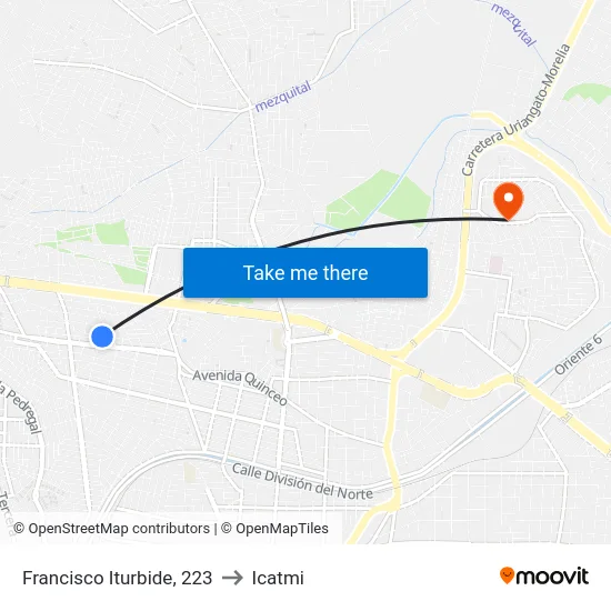 Francisco Iturbide, 223 to Icatmi map
