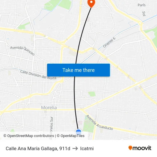Calle Ana María Gallaga, 911d to Icatmi map