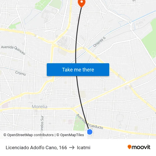 Licenciado Adolfo Cano, 166 to Icatmi map