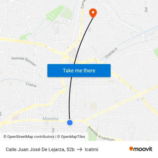 Calle Juan José De Lejarza, 52b to Icatmi map