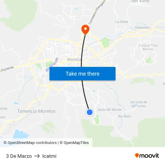 3 De Marzo to Icatmi map