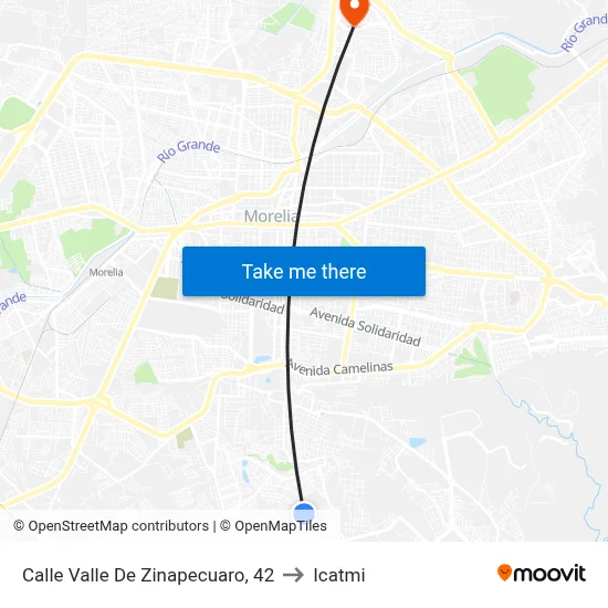 Calle Valle De Zinapecuaro, 42 to Icatmi map