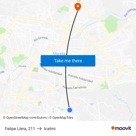 Felipe Llera, 211 to Icatmi map