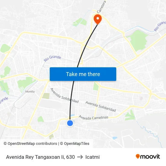 Avenida Rey Tangaxoan Ii, 630 to Icatmi map