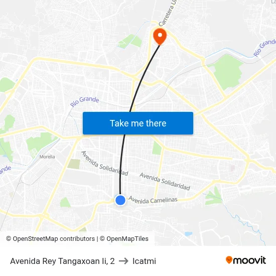 Avenida Rey Tangaxoan Ii, 2 to Icatmi map