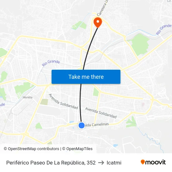 Periférico Paseo De La República, 352 to Icatmi map