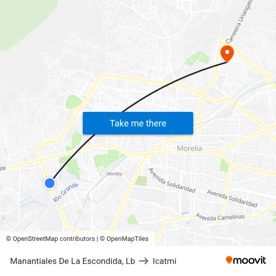 Manantiales De La Escondida, Lb to Icatmi map